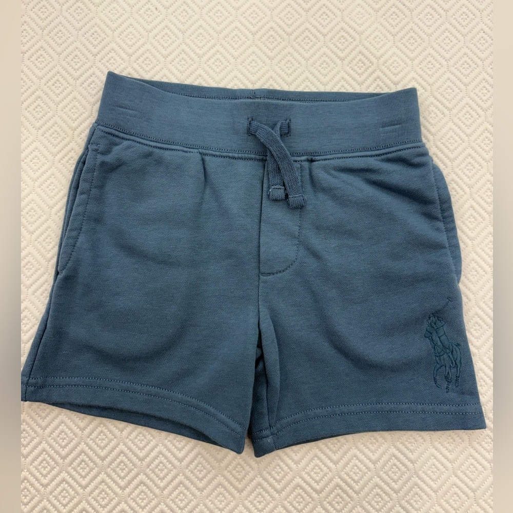 Ralph Lauren Kids Slate Blue Drawstring Knit Shorts